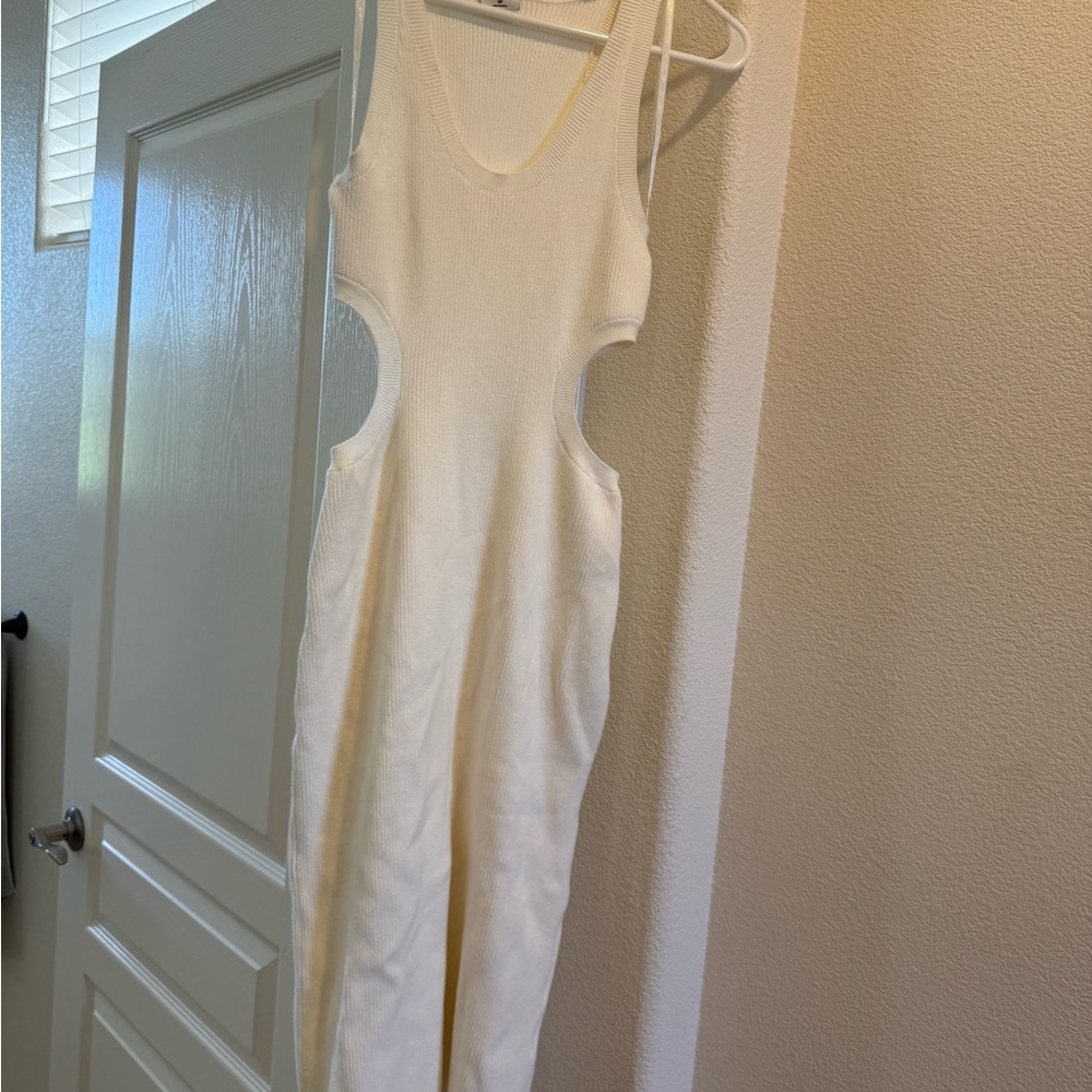 Abercrombie & Fitch Cream Ribbed Dress